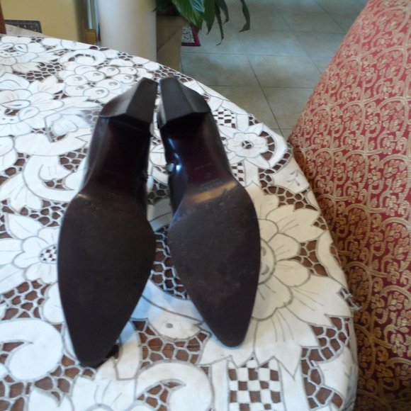 Prada Chocolate Brown/Beige Leather Ankle Boot with Western Flair Style Size 37 - Picture 15 of 16